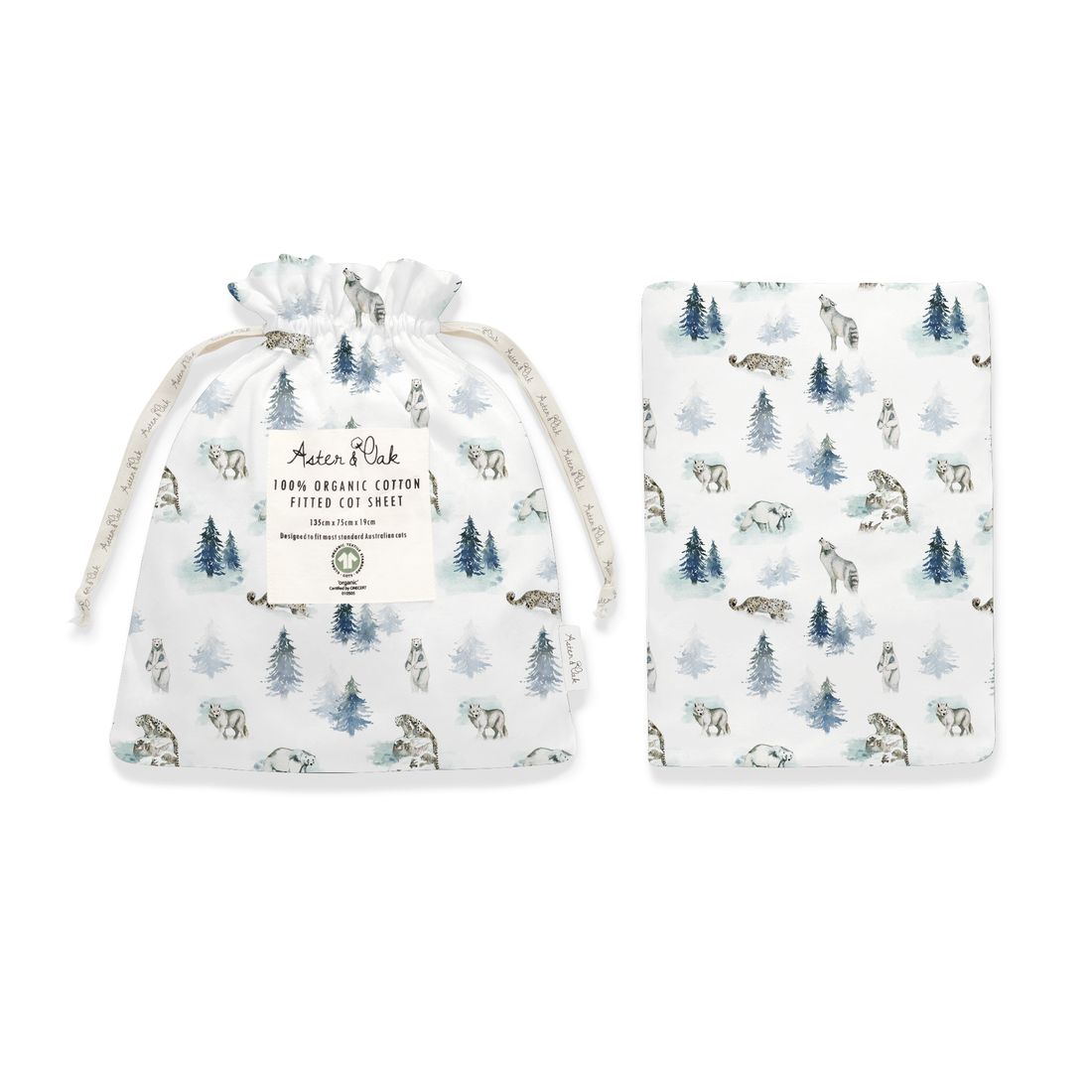 Snow Animals Cot Sheet