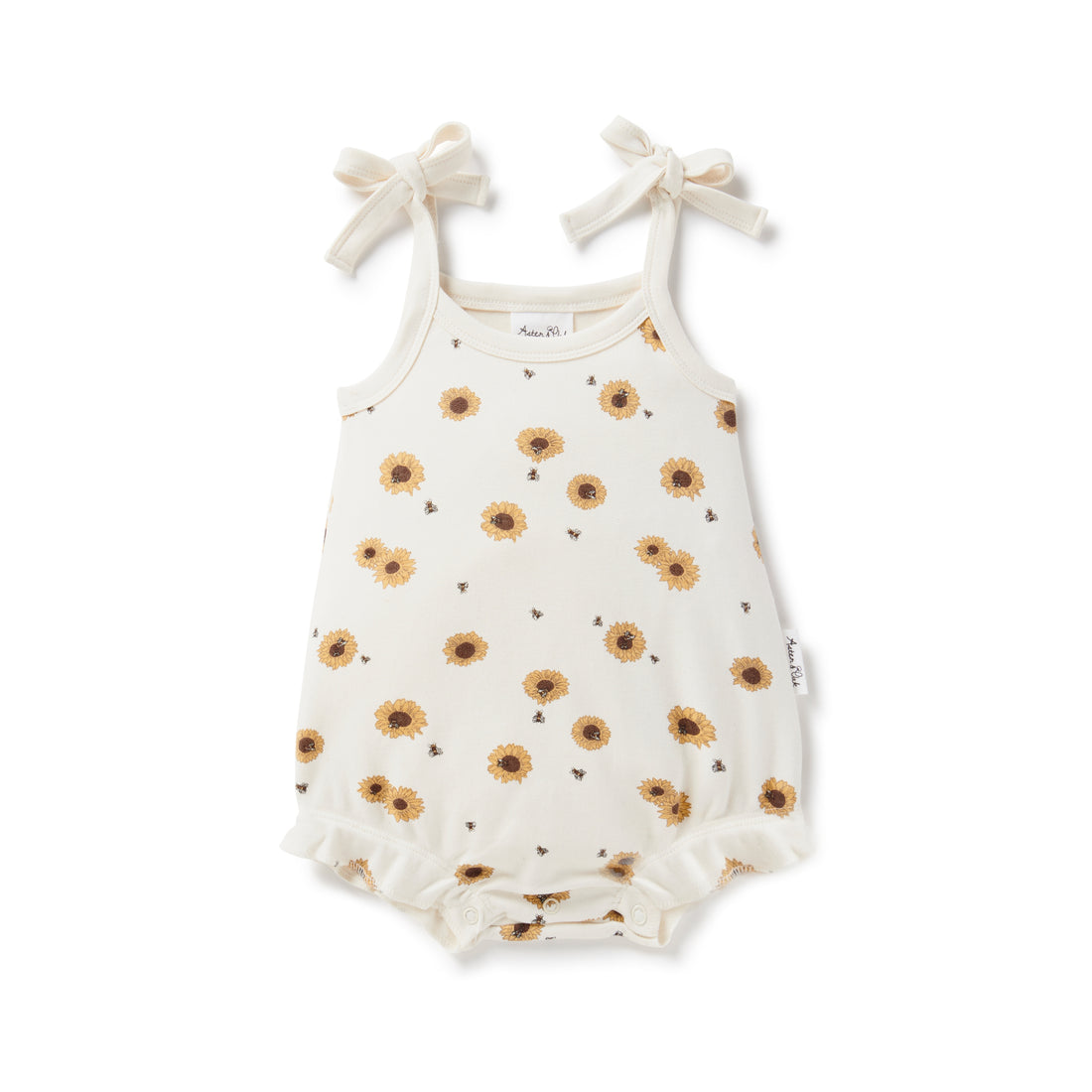 Organic Sunflower Baby Bubble Romper Playsuit Summer