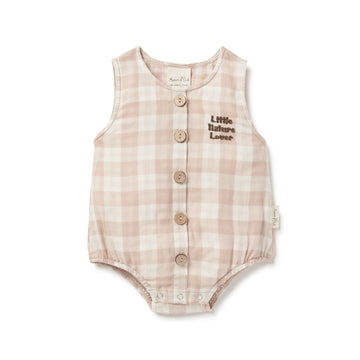 Baby Boys Gingham Check Bubble Romper Playsuit
