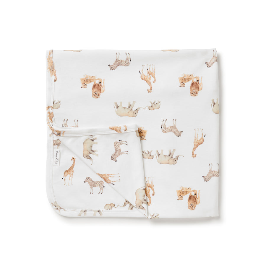 Baby Boy Animals Savanna Baby Wrap Swaddle Cotton