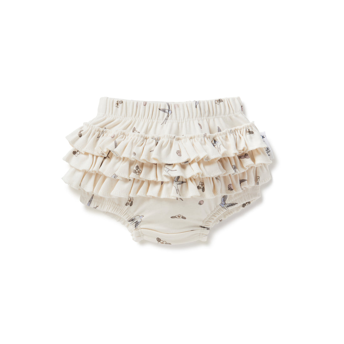 Baby Girls Bird Swallow Ruffle Bloomers Natural 