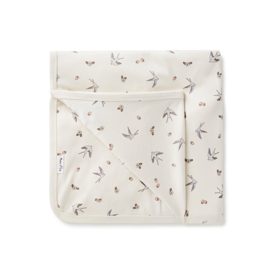 Baby Girls Bird Swallow Baby Wrap Natural Blanket