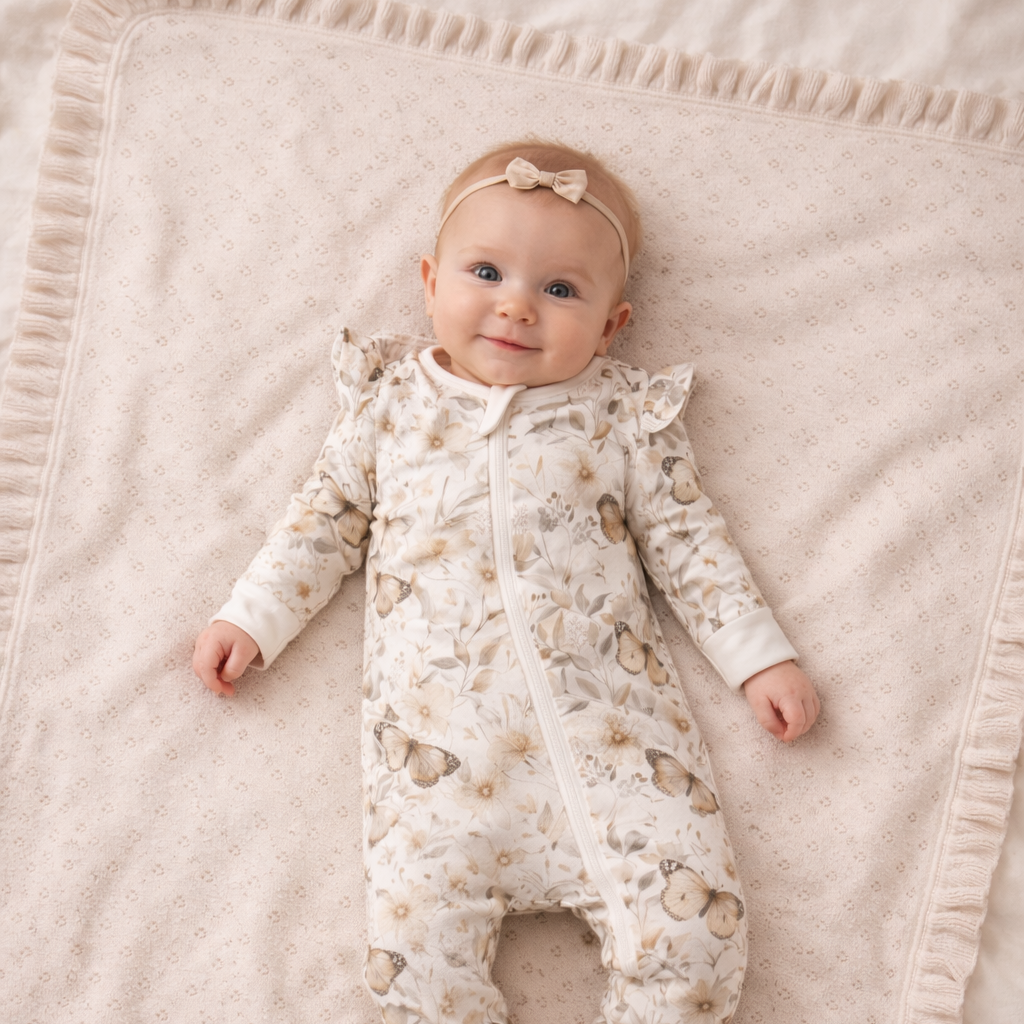 Oatmeal Ruffle Knit Blanket