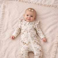 Oatmeal Ruffle Knit Blanket