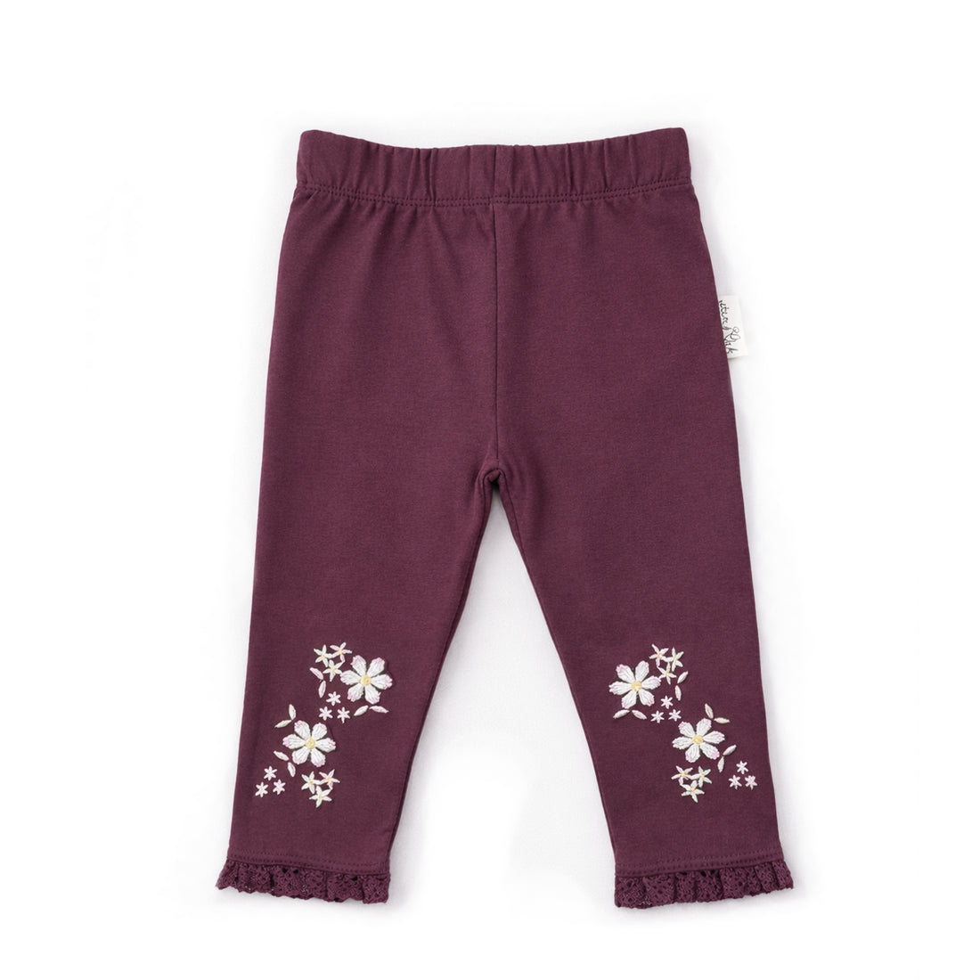 Plum Embroidered Leggings