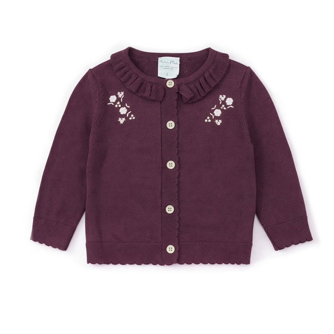 Plum Floral Knit Cardigan