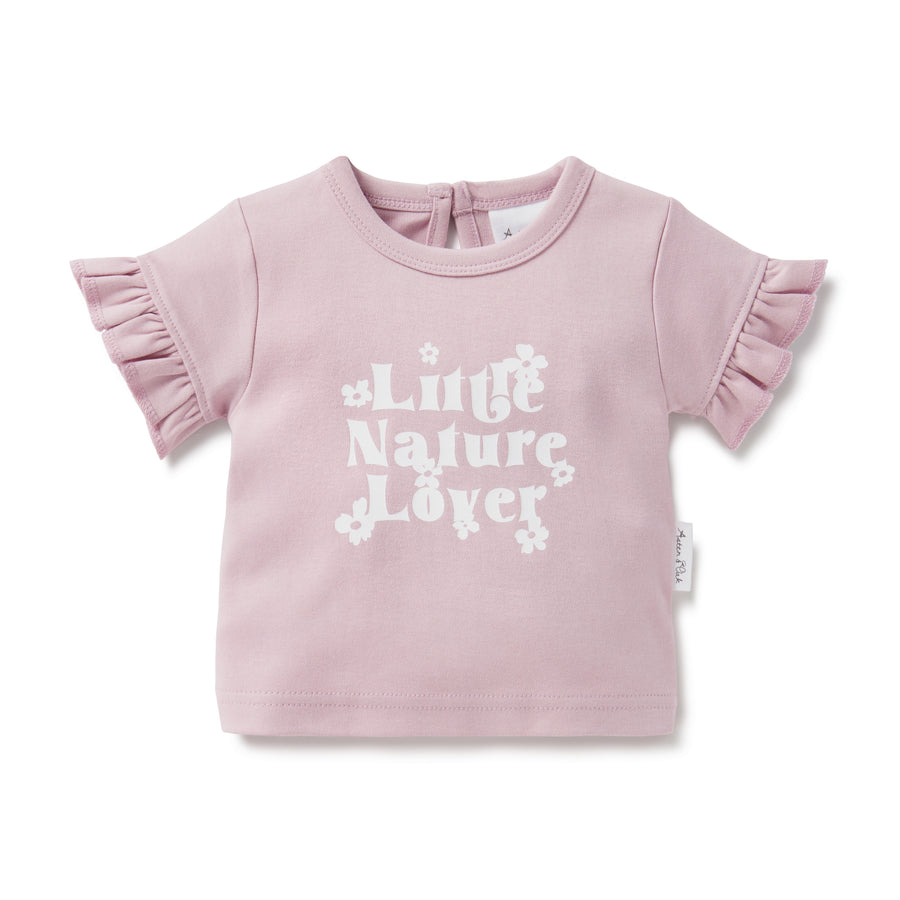 Baby Girls Pink Little Nature Print Lover Tee Top