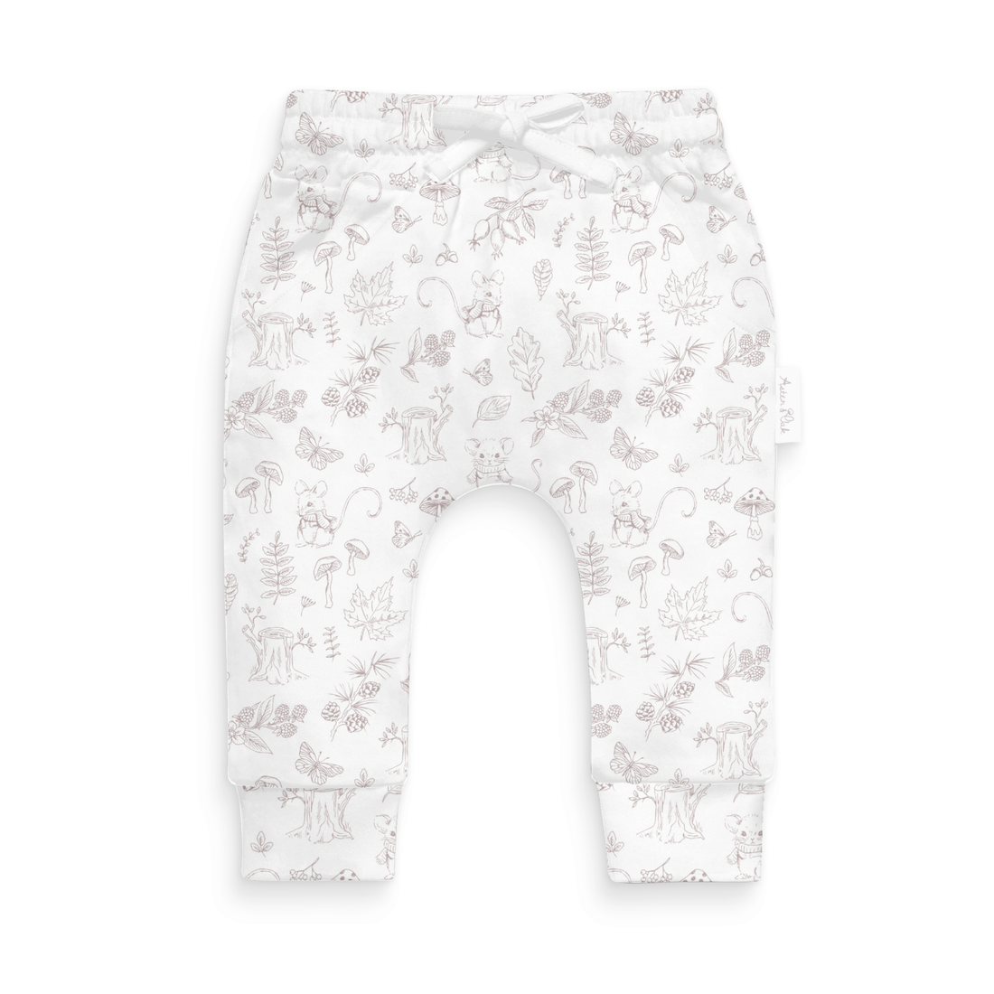 Baby Toddler White Essential Woodland Mouse Harem Pants