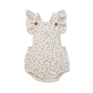 Baby Girl Winter Floral Ruffle Playsuit Lace