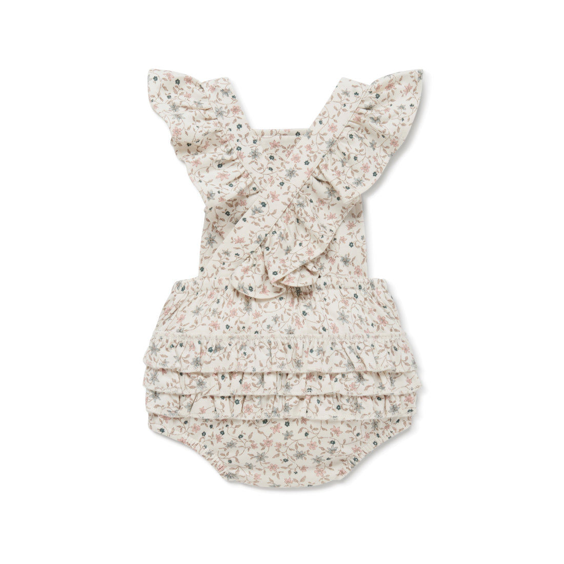 Baby Girl Winter Floral Ruffle Playsuit Lace