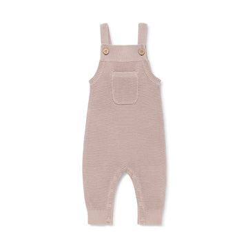 Baby Girls Knitted Winter Romper Mauve Pink Knit Overalls