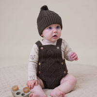 Espresso Cable Knit Romper