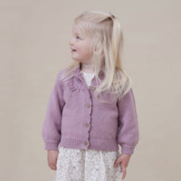 Pink Detailed Knit Cardigan