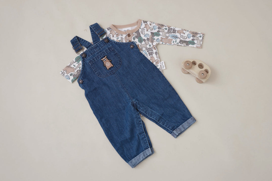 Noah Bear Denim Overalls