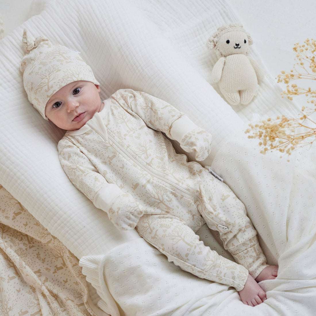 Woodland Ditsy Zip Romper