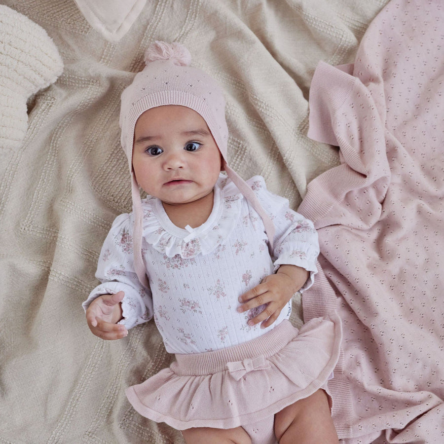 Baby Toddler Rose Blush Knit Bloomers Nappy Pants