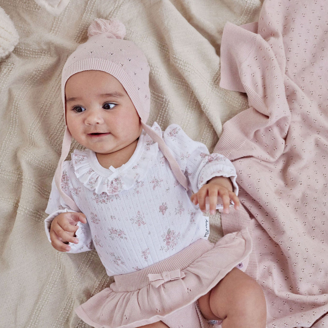 Baby Toddler Rose Blush Knit Bloomers Nappy Pants