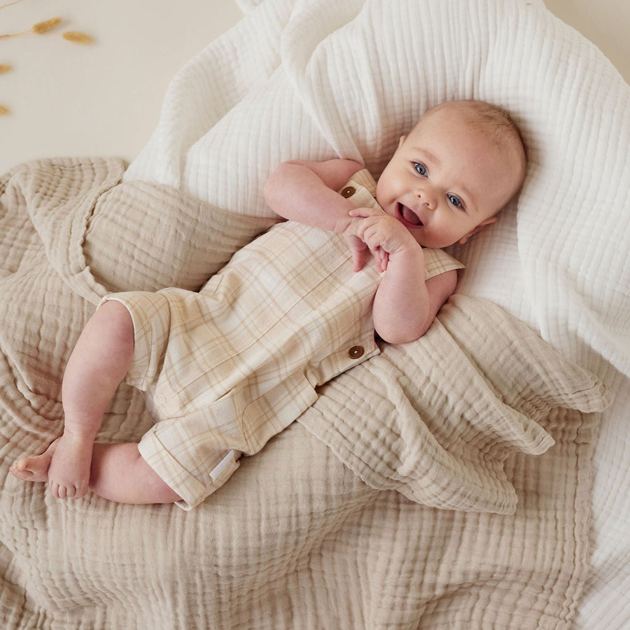 Cotton Natural Sand Muslin Baby Blanket Swaddle Wrap