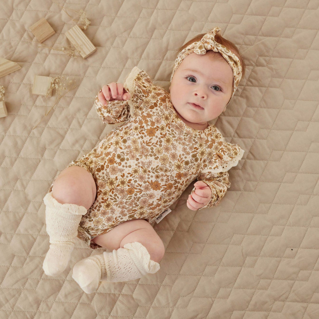 Bailey Floral Flutter Onesie