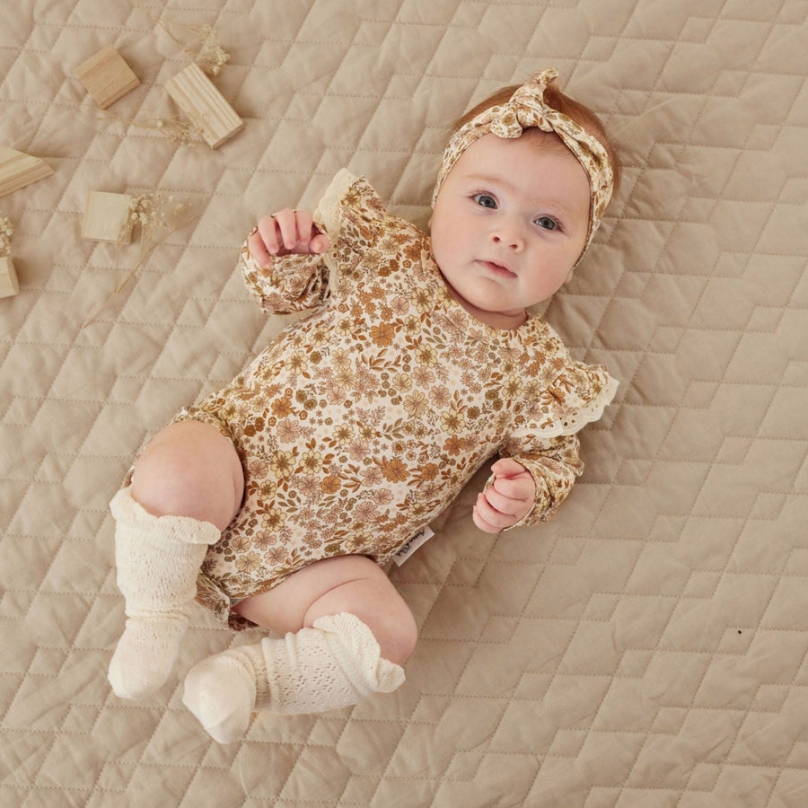 Bailey Floral Flutter Onesie