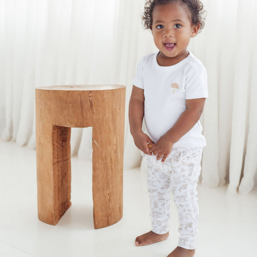 Baby Toddler White Essential Woodland Mouse Harem Pants
