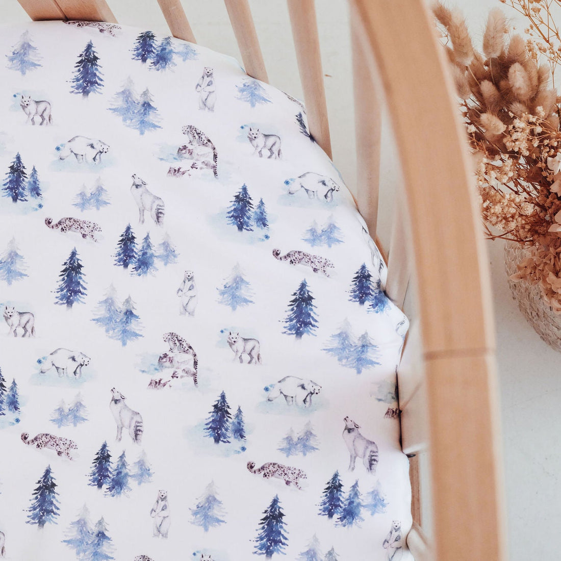 Snow Animals Cot Sheet