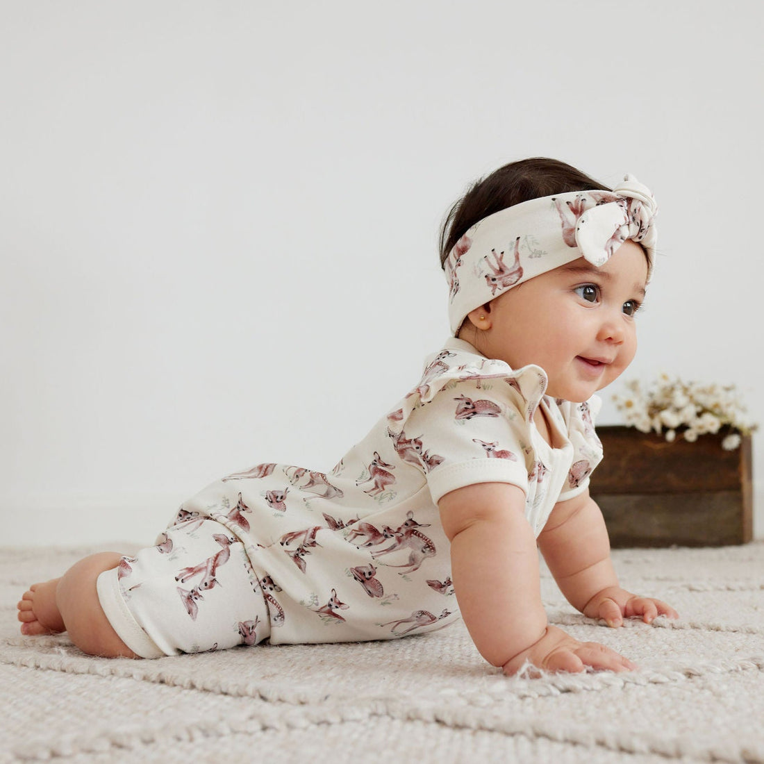 Aster & Oak Natural Watercolour Deer Fawn Meadow Headband