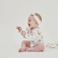 Baby Newborn Bodysuit White Vintage Meadow Onesie Girls