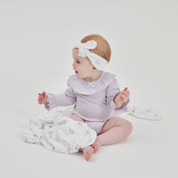 Baby Girl Lavender Rib Ruffle Onesie Bodysuit