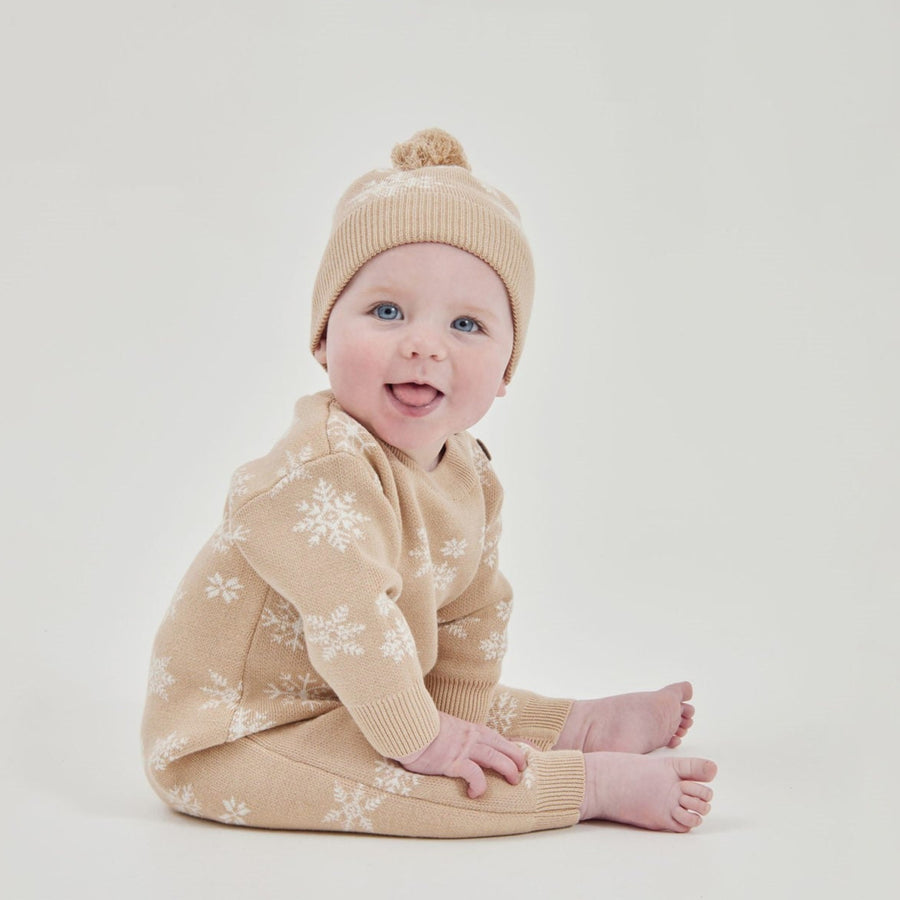 Baby Knitted Boy Girl Snowflake Knit Romper