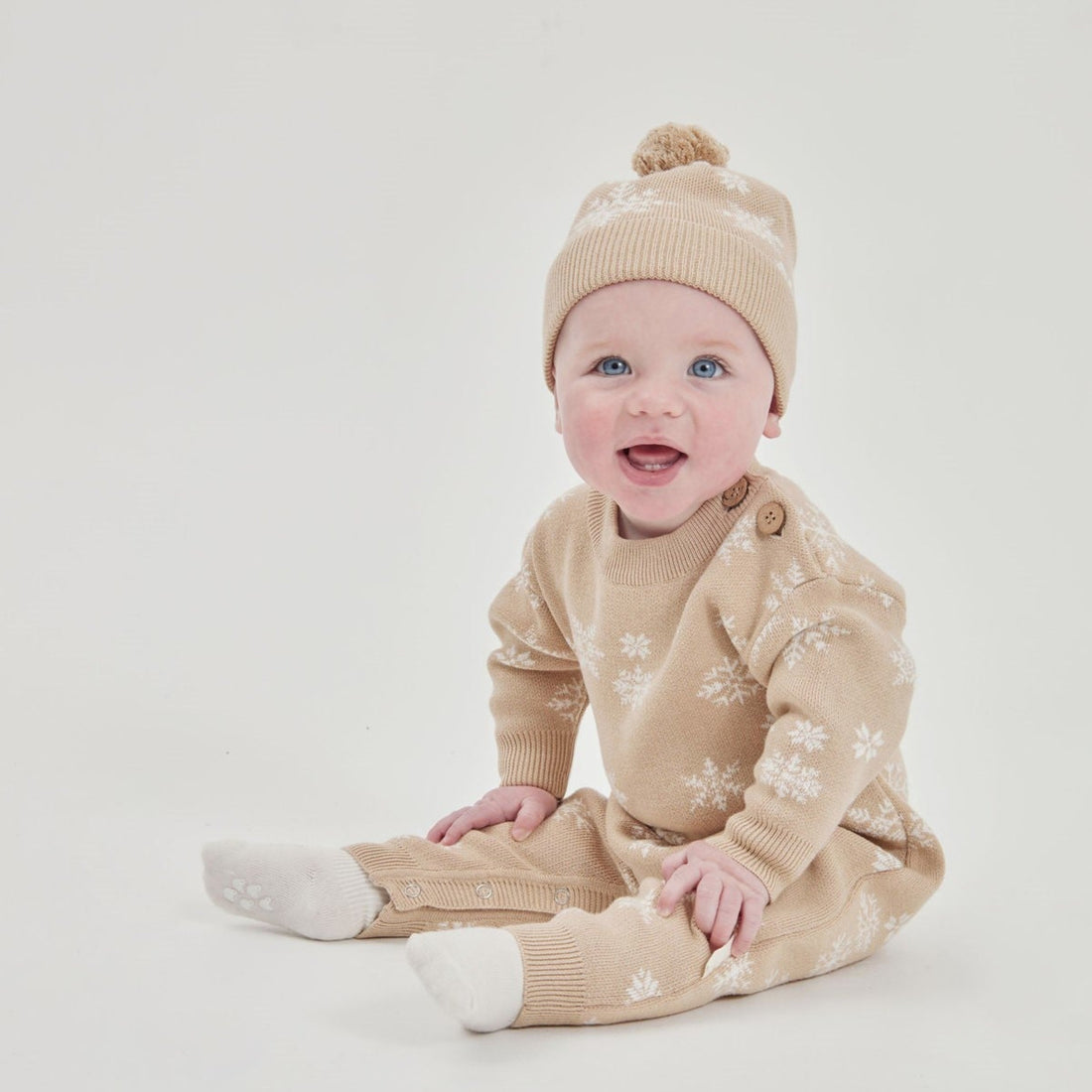 Baby Knitted Boy Girl Snowflake Knit Romper