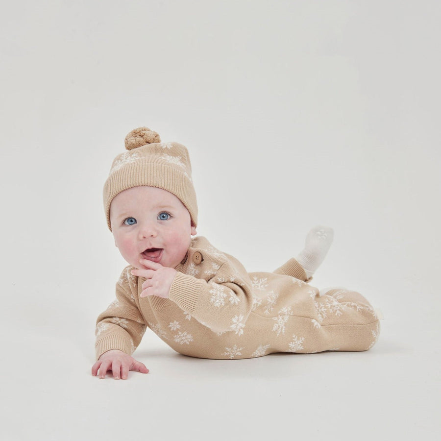 Baby Knitted Boy Girl Snowflake Knit Romper