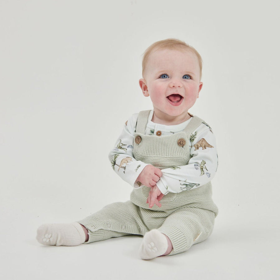 Baby Boys Dinosaur Henley Onesie Bodysuit Newborn Cotton
