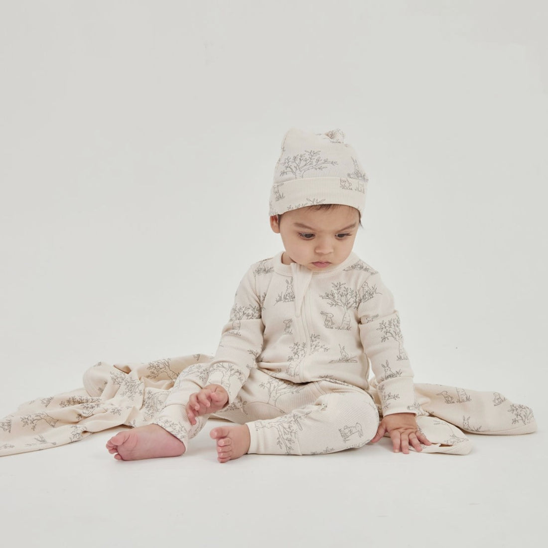 Baby Newborn Ribbed Eatser Bunny Luxe Rib Knot Hat