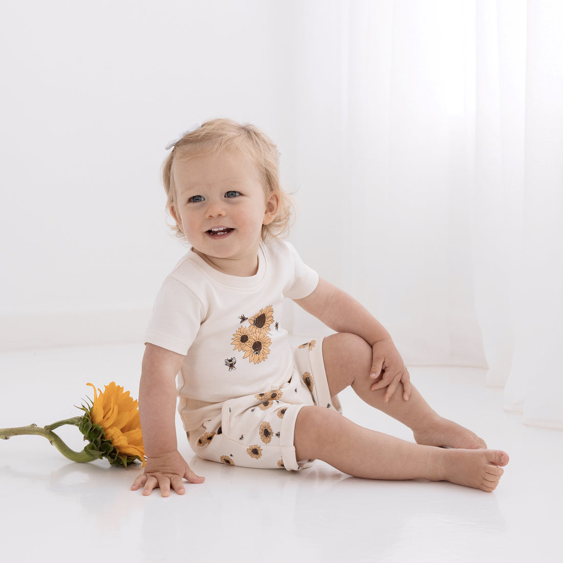 Baby Girls Natural Sunflower Harem Shorts Pants 