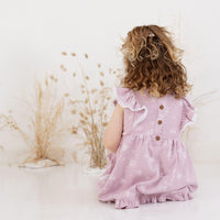 Baby Kids Girls Pink Flower Lace Willow Floral Ruffle Dress