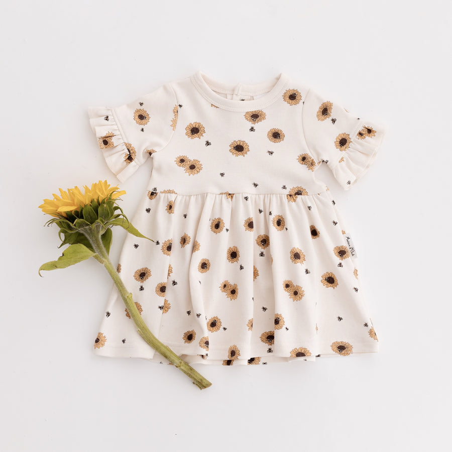 Baby & Toddler Girl Sunflower Skater Dress Party Natural 