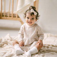 Oatmeal Pointelle Knit Dress