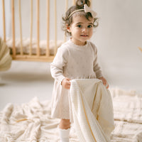 Oatmeal Pointelle Knit Dress