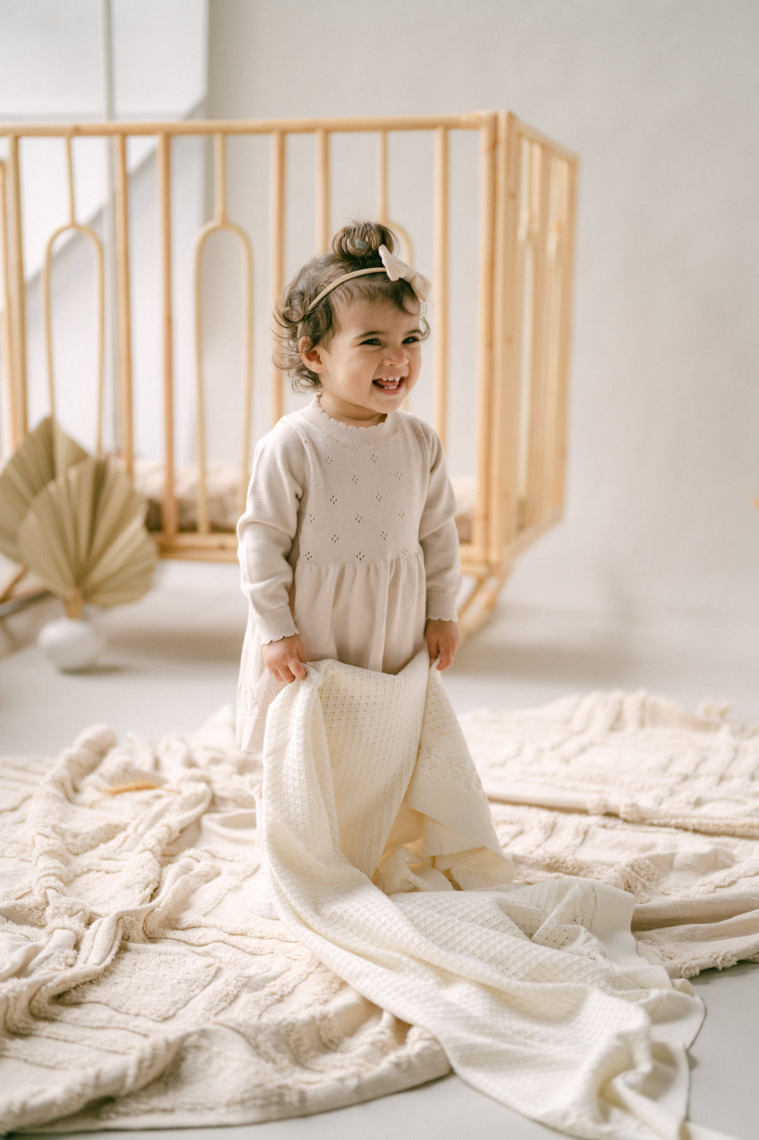Oatmeal Pointelle Knit Dress
