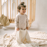 Oatmeal Pointelle Knit Dress