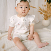 Cherry Short Sleeve Zip Romper