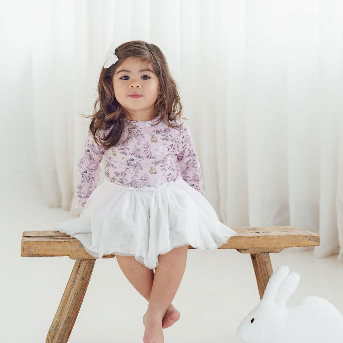 Girls Toddler Pink Bunny Friends Tutu Dress