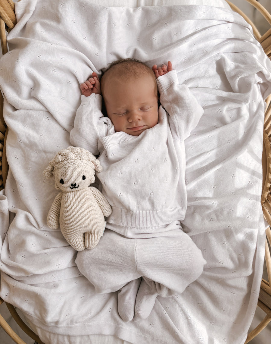 Baby Newborn Organic Heirloom Knit 4 Piece Gift Set - White