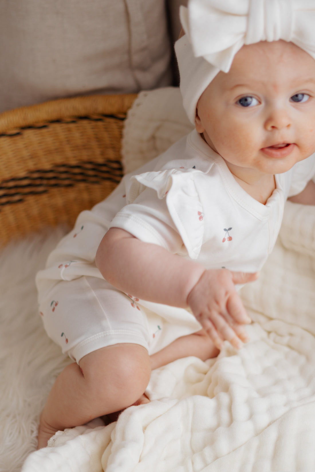Cherry Short Sleeve Zip Romper