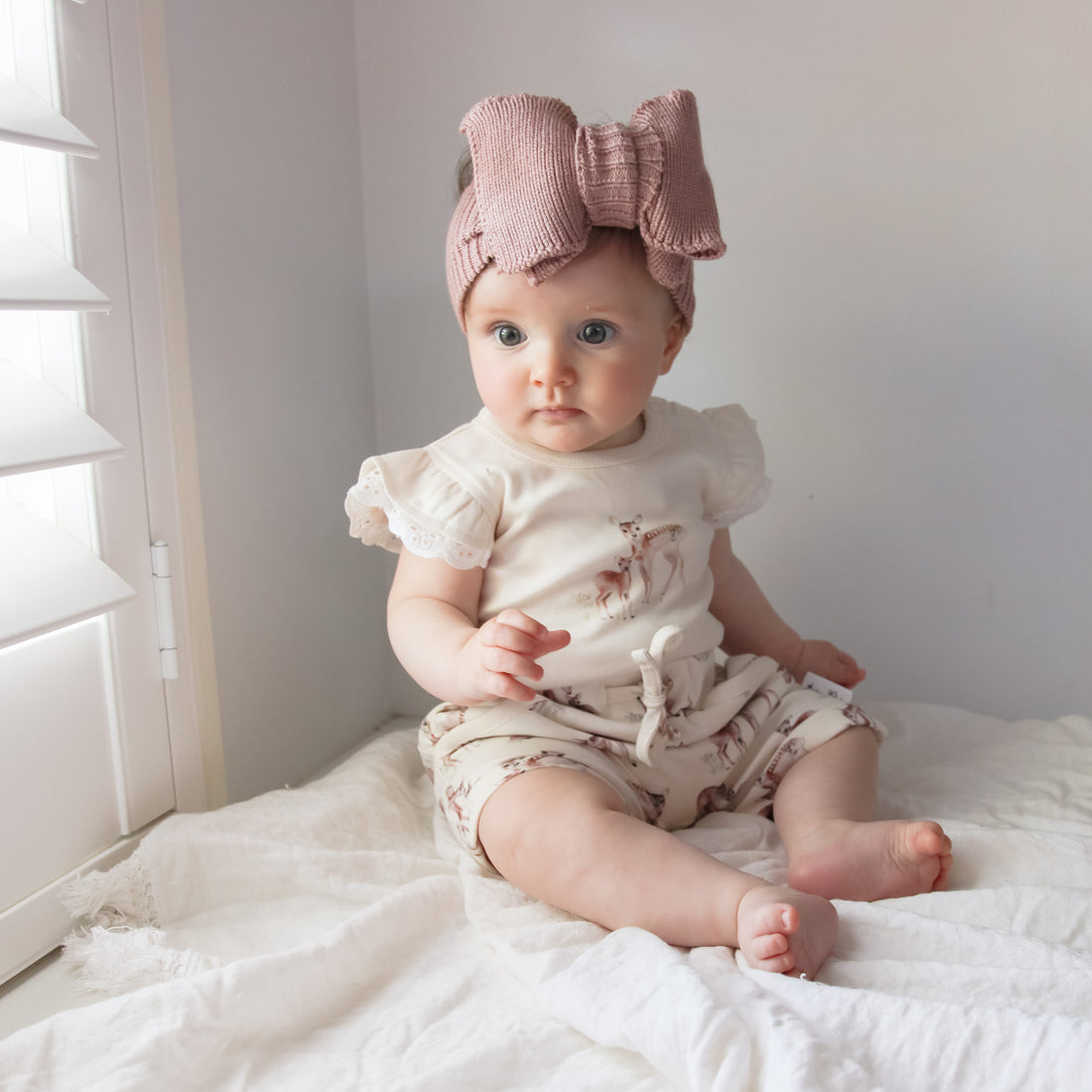 Fawn Print Flutter Onesie