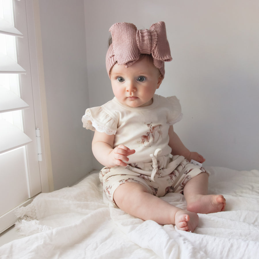 Fawn Print Flutter Onesie