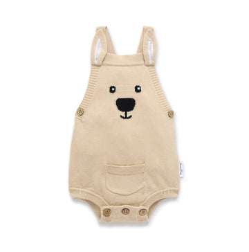 Taupe Kangaroo Knit Romper
