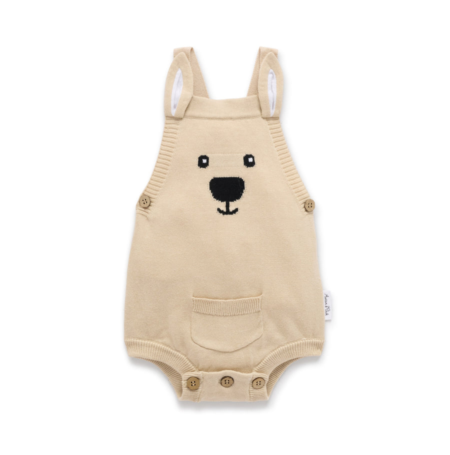 Taupe Kangaroo Knit Romper