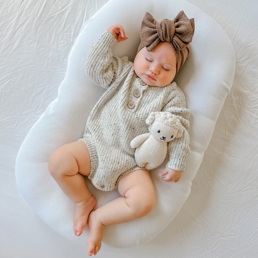 Baby Knitted Winter Natural Fleck Knit Romper